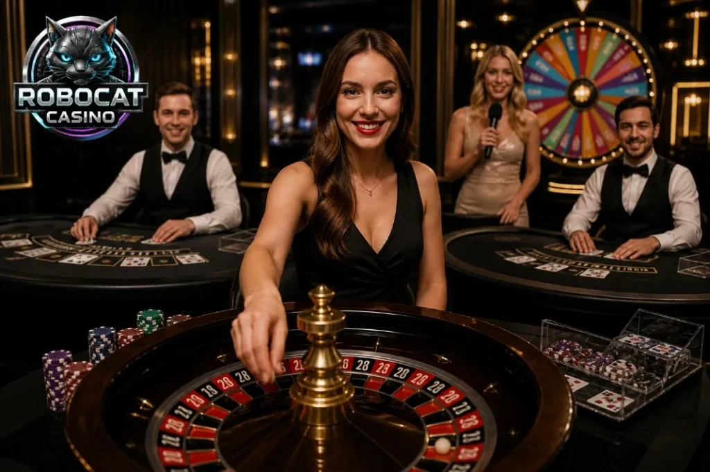 Robocat casino live : roulette, blackjack, game shows et croupiers